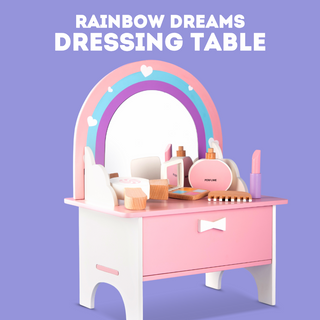 Cots and Cuddles Premium Quality Wooden Makeup Dressing Table for Kids