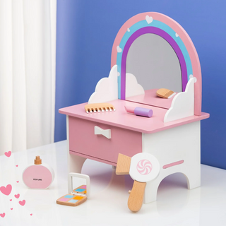 Cots and Cuddles Premium Quality Wooden Makeup Dressing Table for Kids