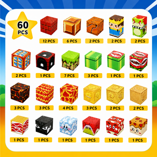 60pcs Magnetic Building Cubes for Kids Ages 3+