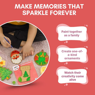 Diy Christmas Ornaments MDF Cut out Coloring Kit for kids (Pack of 4)