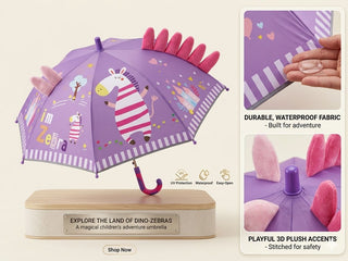 Kids 3D Character Umbrella – Magical Adventures Collection