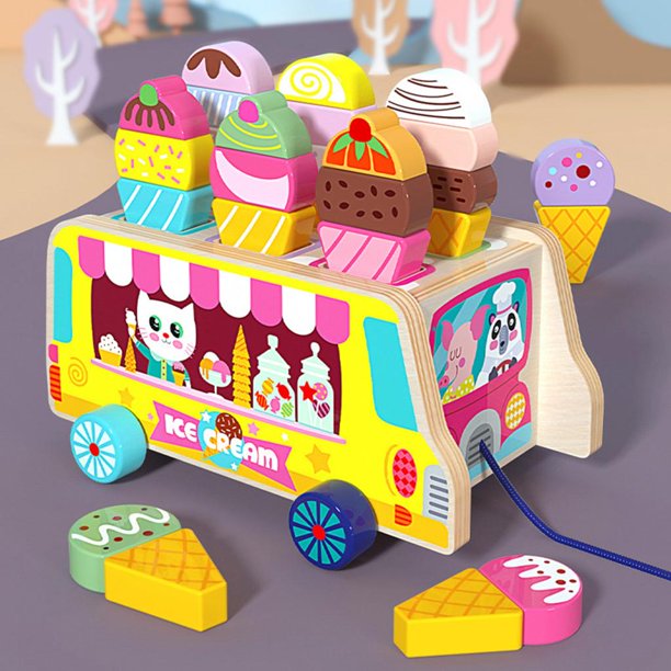 Ice Cream Truck Wooden Toy: Wholesome Fun for Young Explorers