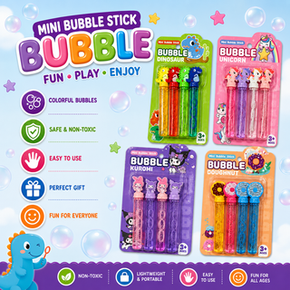Mini Bubble Stick Set for Kids | Dinosaur, Unicorn, Kuromi & Doughnut