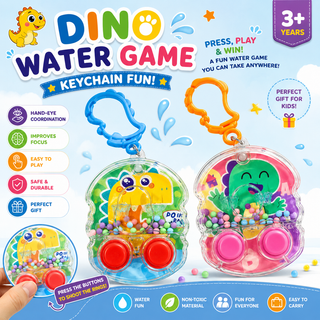 Dinosaur Water Ring Game Keychain – Mini Pocket Toy for Kids