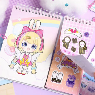 Doll Dress Up Sticker Activity Book for Kids | Stick, Color & Style Creative Fashion Fun (Random Theme)