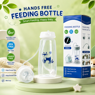 Self-Feeding Baby Bottle with Gravity Straw 240ml | Anti-Colic, Anti-Gas | BPA Free