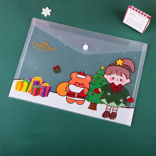Joyful Christmas-Themed A4 Transparent Folder