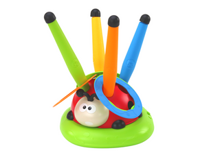 3-in-1 Ladybug Activity Toy Set for Kids – Rocket Launcher, Ring Toss & Balance Bar with Music | Ages 3+