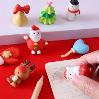 Christmas-Themed 3D Erasers for Kids (Pack of 4)