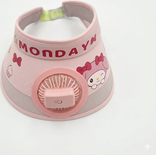 Stay Cool and Stylish with our Animal-Themed Summer Sun Visor Cap: Adjustable Strap and Built-in Fan