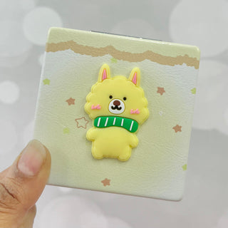 3D Animal Design Pocket Size Square Compact Mirror (Random) 1pc