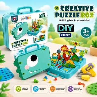 Creative Puzzle Box – 232 Pcs DIY STEM Building Blocks Set for Kids (3+ Years)