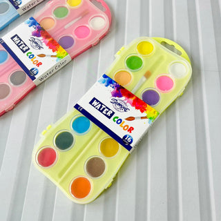 16 Shades Water Color Cake for Kids School & Home Art Supply 1pc Random