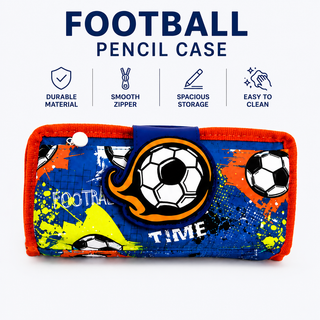 Football Pencil Case for Kids | Spacious Zip Pouch | Assorted Colours