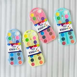 16 Shades Water Color Cake for Kids School & Home Art Supply 1pc Random