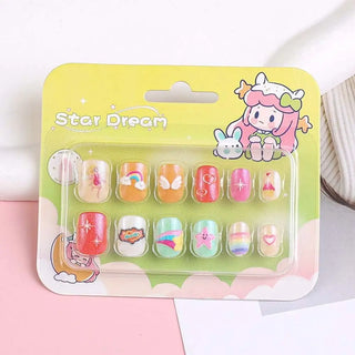 (Pack of 10) Cute Design Attractive Baby False Nail for kids (Prepaid Only)