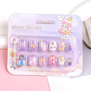 (Pack of 10) Cute Design Attractive Baby False Nail for kids (Prepaid Only)