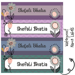 Waterproof Labels - FANCY FLOWER - Pack of 88 labels - PREPAID ONLY