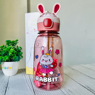 Cutie Bunny Ears Design Transparent Water Bottle For Kids - 760ml