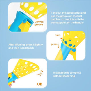 Pop N Catch / Launch and Catch the Ball Perfect for Backyard, Beach, Tailgate | Fun for Kids and Adults 2 Balls (Random Color)