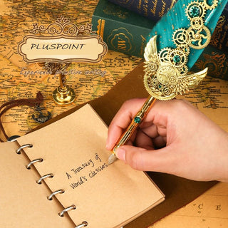 Vintage Quill Feather Calligraphy Pen Set