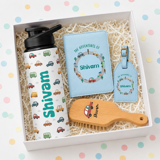Personalized Kids Adventure Gift Hamper – Cars & Travel Theme