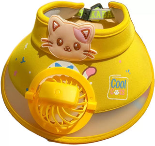 Stay Cool and Stylish with our Animal-Themed Summer Sun Visor Cap: Adjustable Strap and Built-in Fan