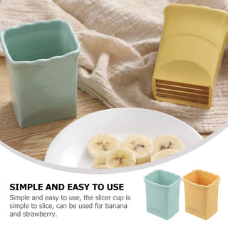 Stainless Steel Fruit Slicer Cup - Perfect for Strawberry, Banana, and More Slicing (Pack of 2)