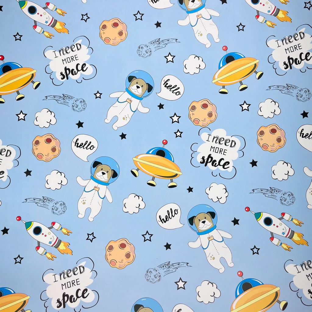 Space Dog Theme Gift Wrap- Pack of 10