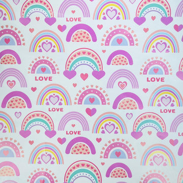 Heart Rainbow Theme Gift Wrap- Pack of 10