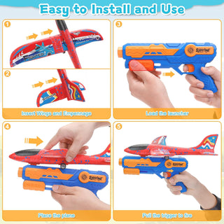 3-in-1 Glider Plane Launcher Toy for Outdoor Adventure (Random)