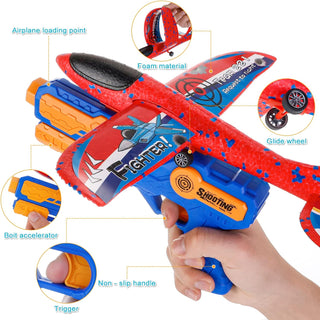 3-in-1 Glider Plane Launcher Toy for Outdoor Adventure (Random)