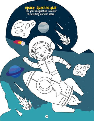 Step into the Space World - Activity and Colouring Fun Book for Age 4+
