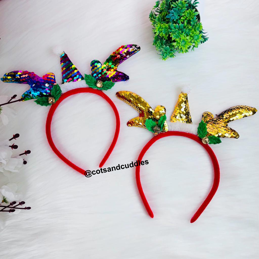 Christmas-Theme Reindeer Sequin Hair band
