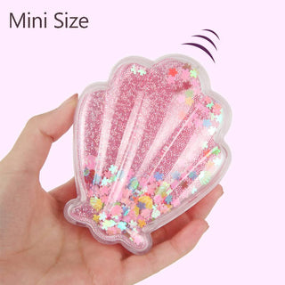 Cute Sea Shell Design Glitter Hair Brush