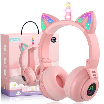 Unicorn Design LED Light Headphones for Kids
