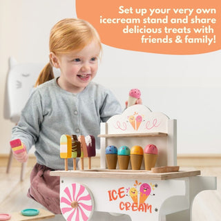 Cots and Cuddles Wooden Pretend Play Ice Cream Cart