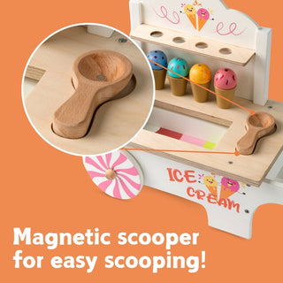 Cots and Cuddles Wooden Pretend Play Ice Cream Cart