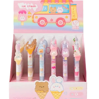 Kawaii Ice Cream Animal Design Gel Pens – 0.5mm Fine Tip