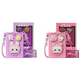 Kawaii Book Shaped Silicone Phone Bag with 3D Charms | Kids Crossbody Bag