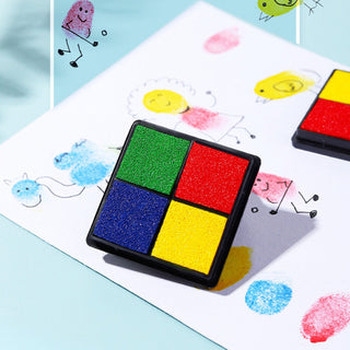 Mini Fingerprint Ink Pad for Kids – 4-in-1 Art & Craft Stamp Set (Pack Of 4)