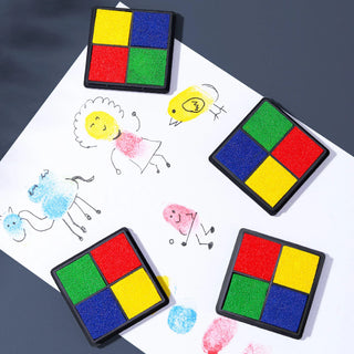Mini Fingerprint Ink Pad for Kids – 4-in-1 Art & Craft Stamp Set (Pack Of 4)