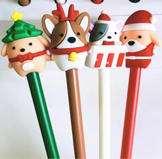 Christmas Topper Gel Pen for Kids: Fun and Vibrant Writing (Pack of 4) (Random Design)