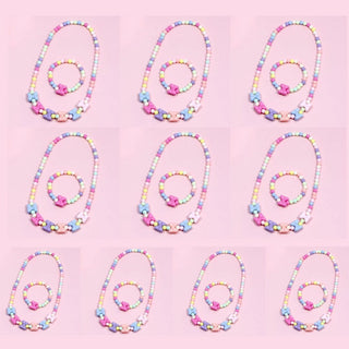 PACK OF 10 Kids Beaded Necklace & Bracelet Set for Birthday Return Gift (Prepaid Only)