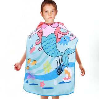 Snuggly Joy: Adorable Cartoon Print Hooded Microfiber Baby Bath Towel