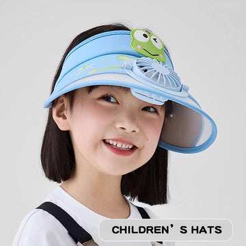 Stay Cool and Stylish with our Animal-Themed Summer Sun Visor Cap: Adjustable Strap and Built-in Fan