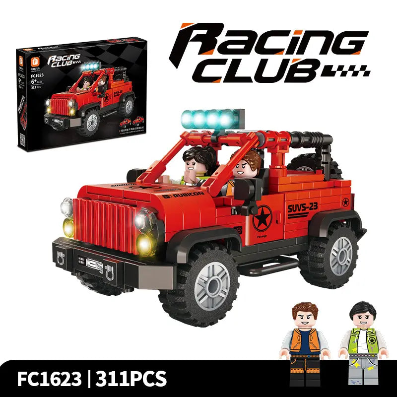 311 pcs Building Blocks Red Jeep Car Model Toy