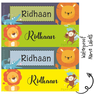 Waterproof Labels - JUNGLE FRIENDS -  Pack of 88 labels - PREPAID ONLY