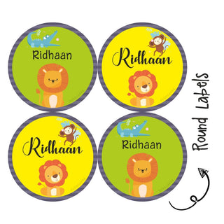 Round Waterproof Labels - Jungle Friends (70 Pcs) (PREPAID ONLY)