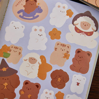 Kawaii Bear Design Sticker Sheet Book (30 Pages) (Random Design)